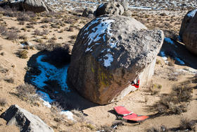 Note the pad on the ground below Jorgeson as he climbs