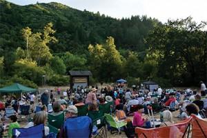 The amphitheater at Sugarloaf Ridge holds far more concert-goers than the wooden benches alone could accomodate.