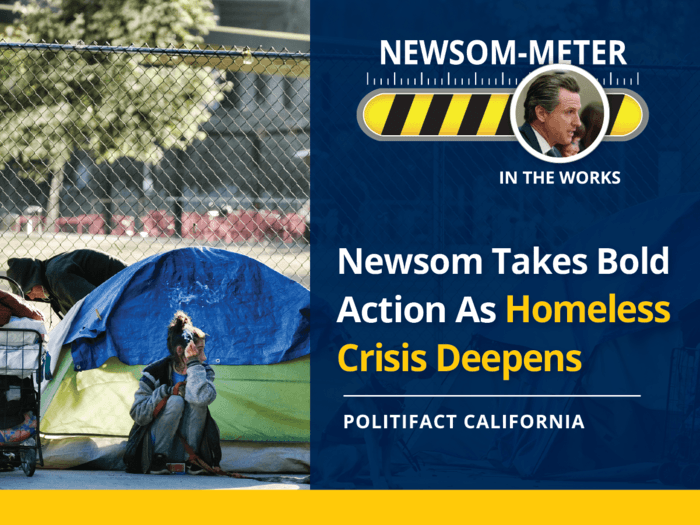 Newsom Meter graphic homeless