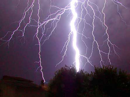 Antimatter lightning