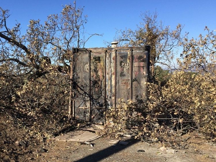 91.1 transmitter building after the fire L 2