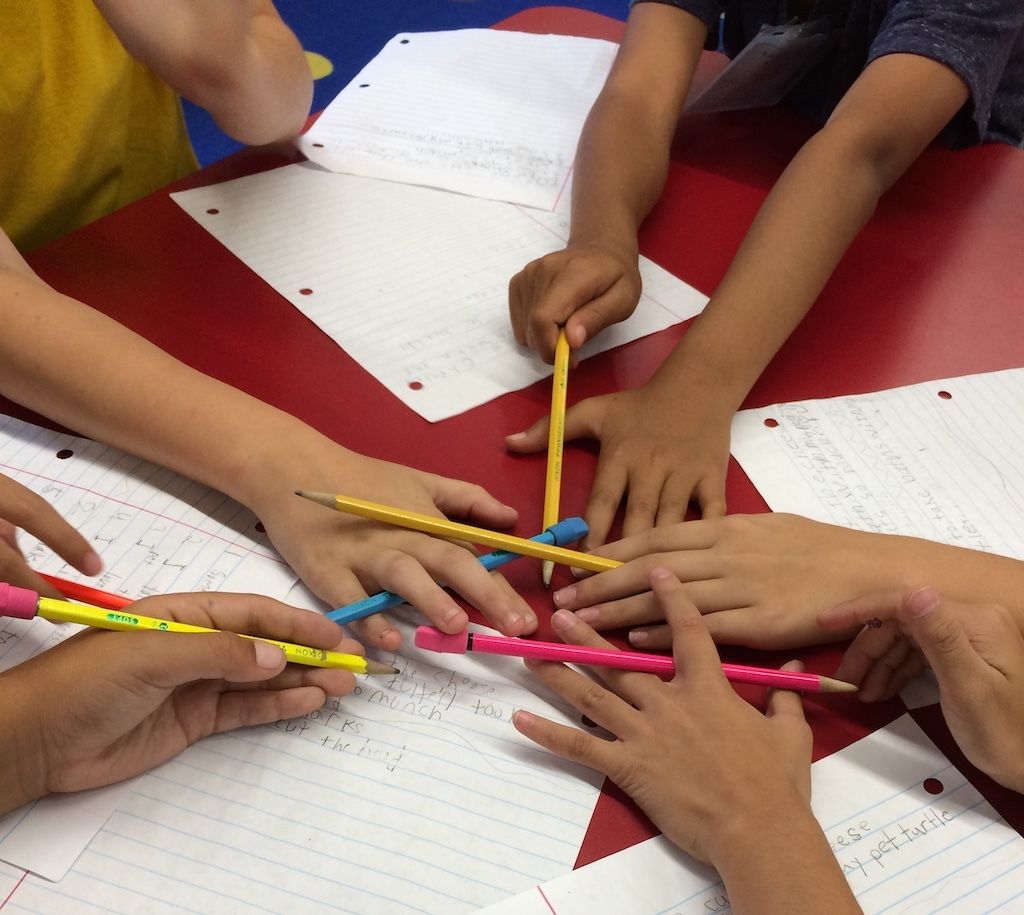 Kids writing