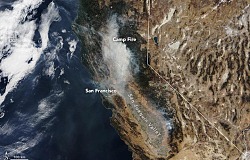 camp fire smoke NASA