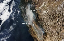 camp fire smoke NASA